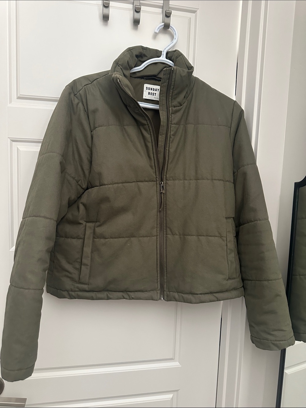 Aritzia Sunday Best Olive Green Puffer Jacket